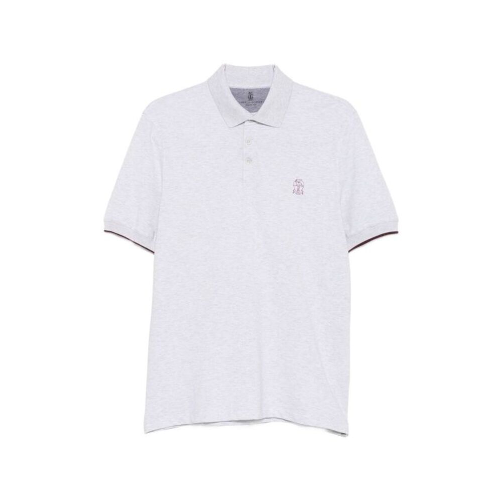 Brunello Cucinelli Men Logo Cotton Polo Shirt